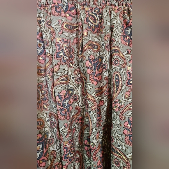 PAANI Smocked Paisley Print Skirt/tube Top. Pink/sage Multi. Size Small NWOT - Picture 5 of 15